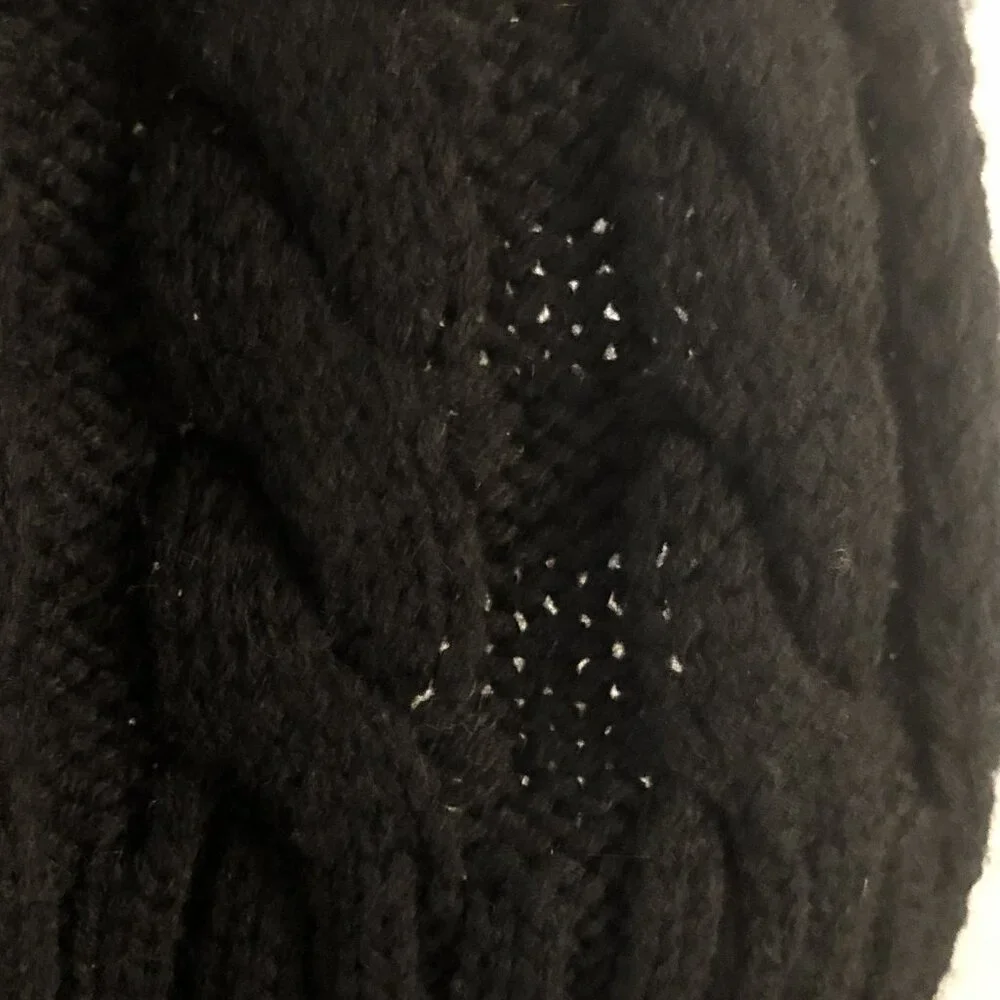 Soia & Kyo Black Cable Knit Wool Blend Scarf Wrap – One Size